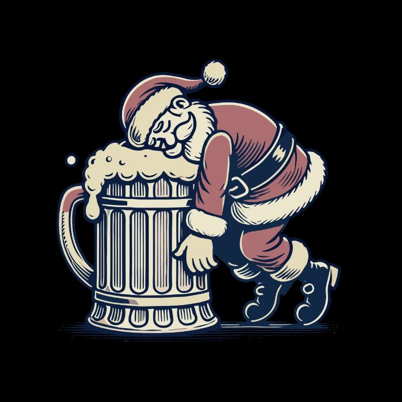 Besoffener Weihnachtsmann Mit Bierkrug