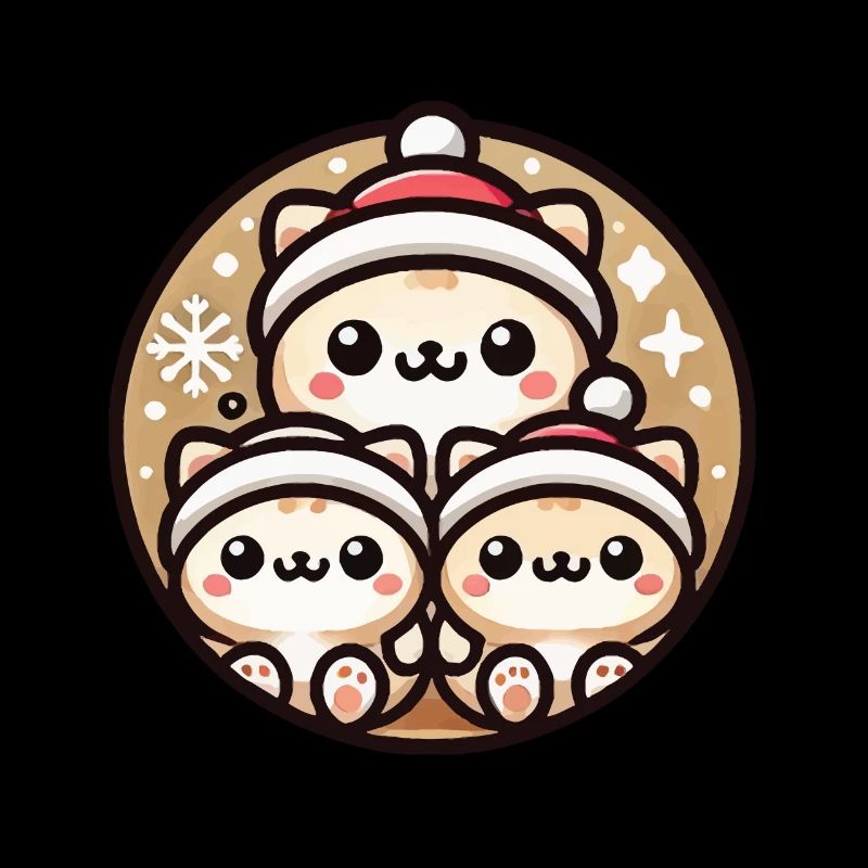 Chats mignons Noël Joie