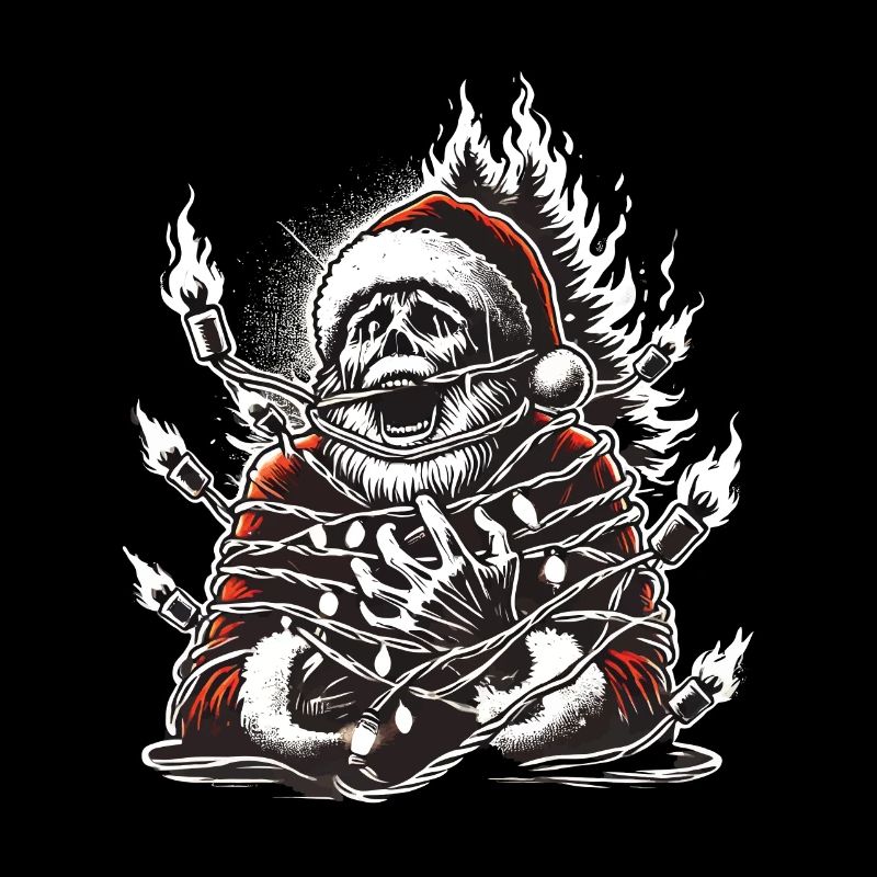 Weihnachtsmann Stromschlag Düsteres Kunstwerk