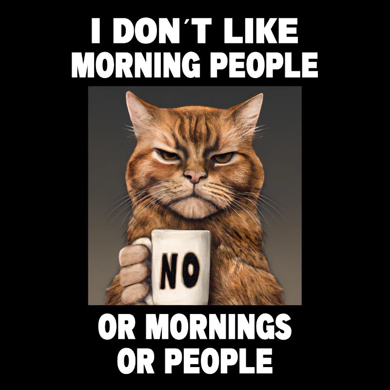 Ne pas aimer les gens du matin Grumpy Funny Cat