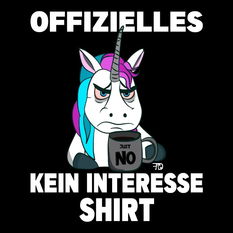 böses Einhorn mit Tasse ein kein Interesse