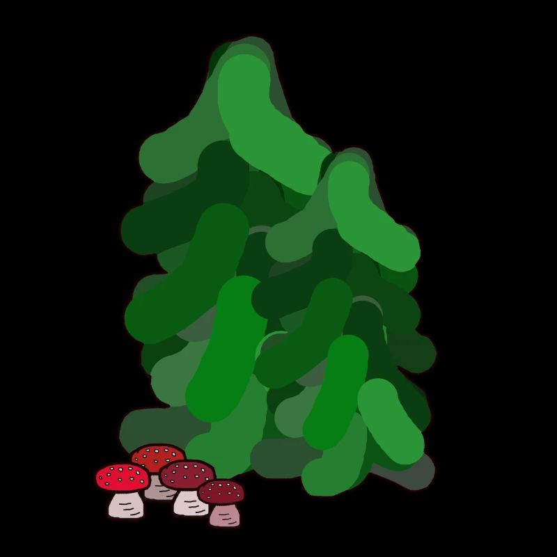 Octobre, Automne, Forêt, Sapins, Crapauds, Champignons,