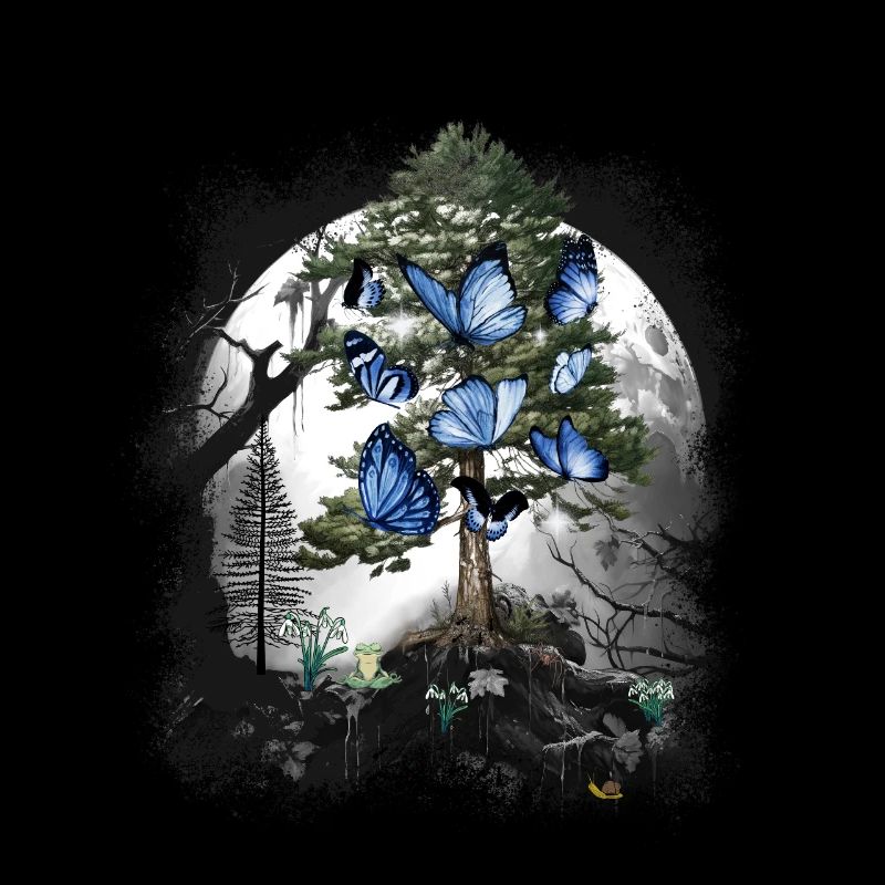 Forest mystical butterflies spring forest animals