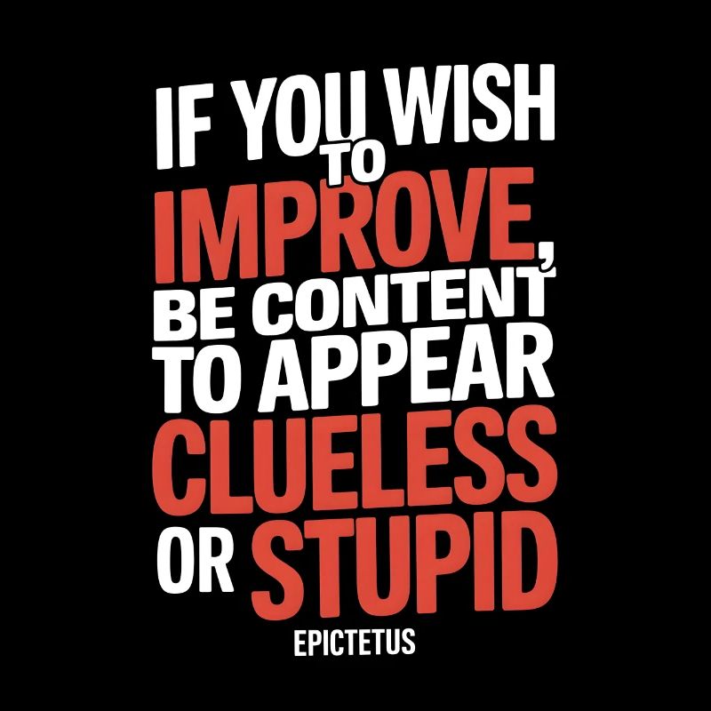 Epictetus quote "If you wish to improve be ..."