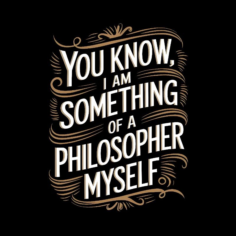 Vous savez, je suis moi-même un peu philosophe
