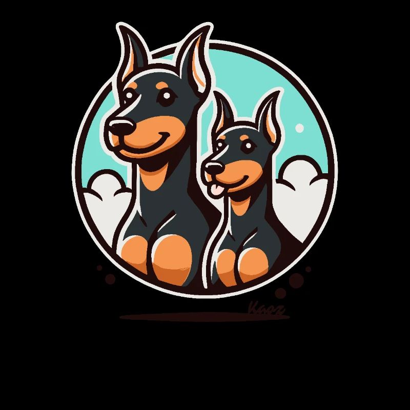 Lustige Dobermann-Hunde