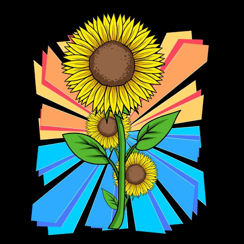 Soleil Fleur Fleurs Jardin Rétro