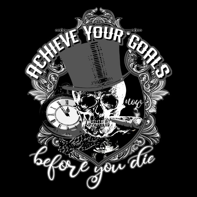Achieve goals skull skull motivation idea