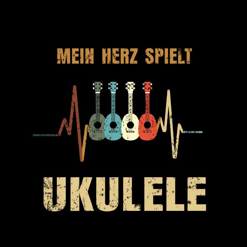 Ukulele Herzschlag Musik Herz Geschenk
