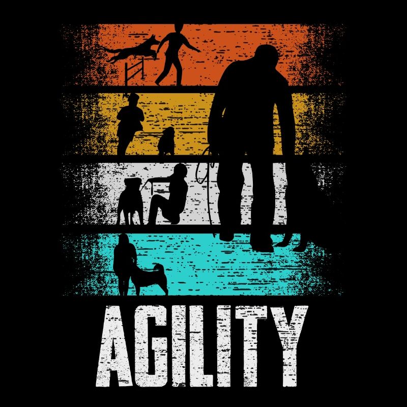 Cadeau de tournoi de chien agilité rétro