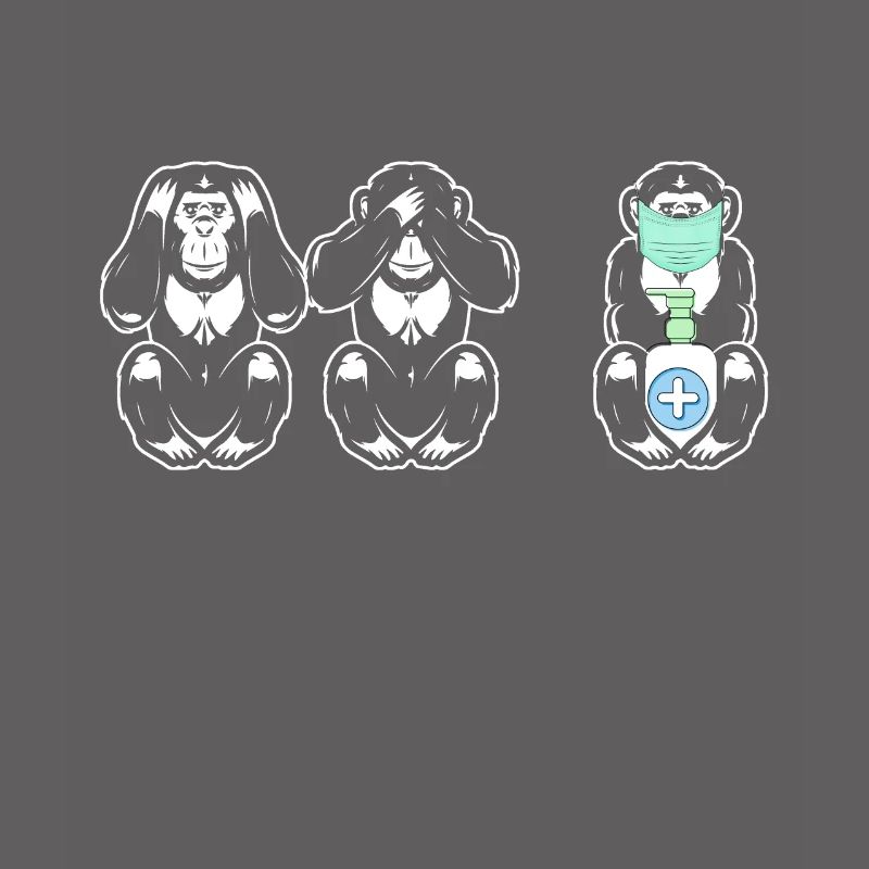 3 Monkeys See nothing Hear nothing Distancing