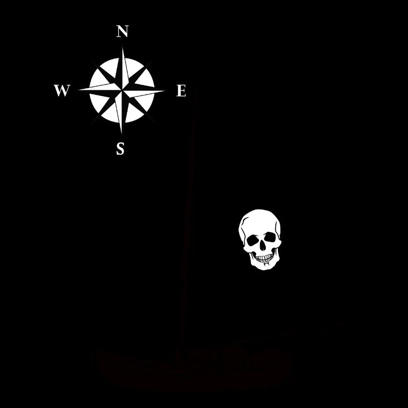 Pirate Ship Skull Compass Windrose Pirates