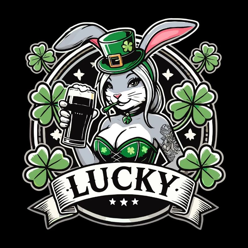 St. Patrick’s Day Hase Häsin Bier Glücklich