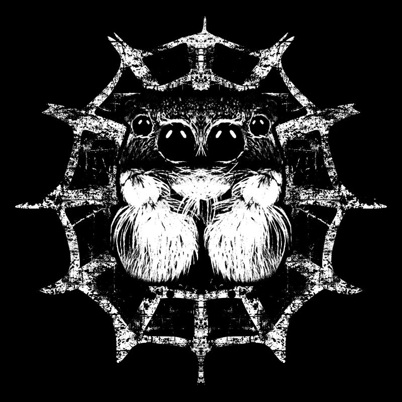 Gruselige Spinne mit coolem Spinnennetz