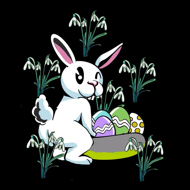 Fleurs de perce-neige de printemps Lapin de Pâques