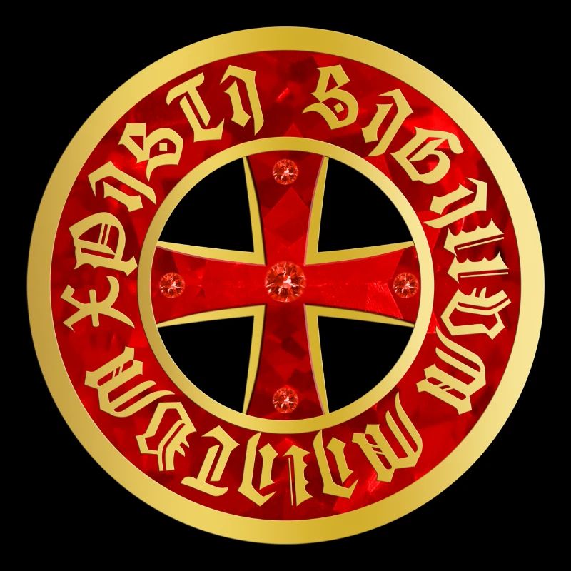 Croix de Templar or et rubis