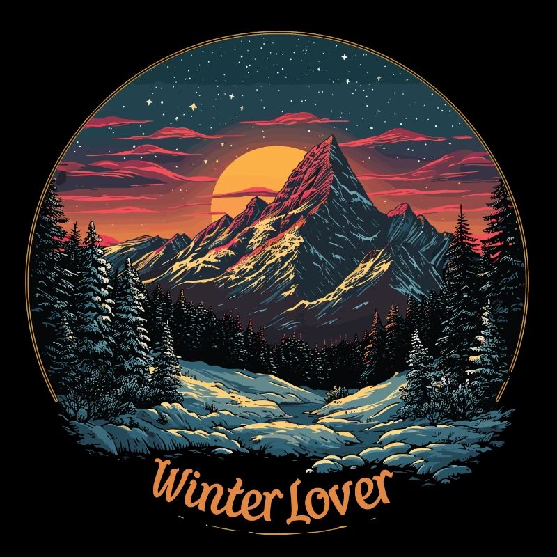 A snowy mountain landscape for winter lovers