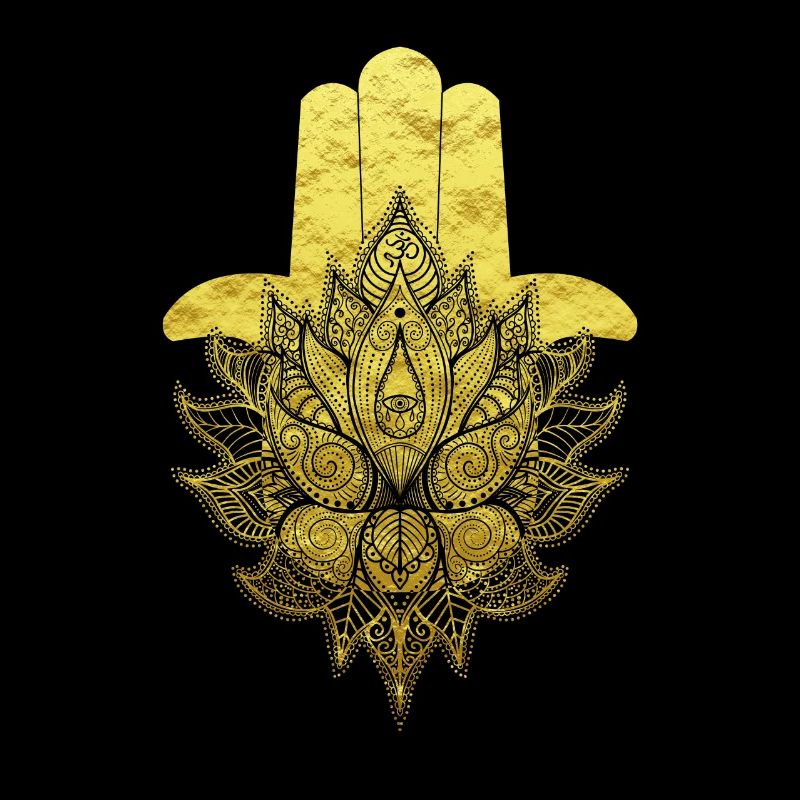 Hamsa Hand Blume des Lebens Mandala Om Symbol