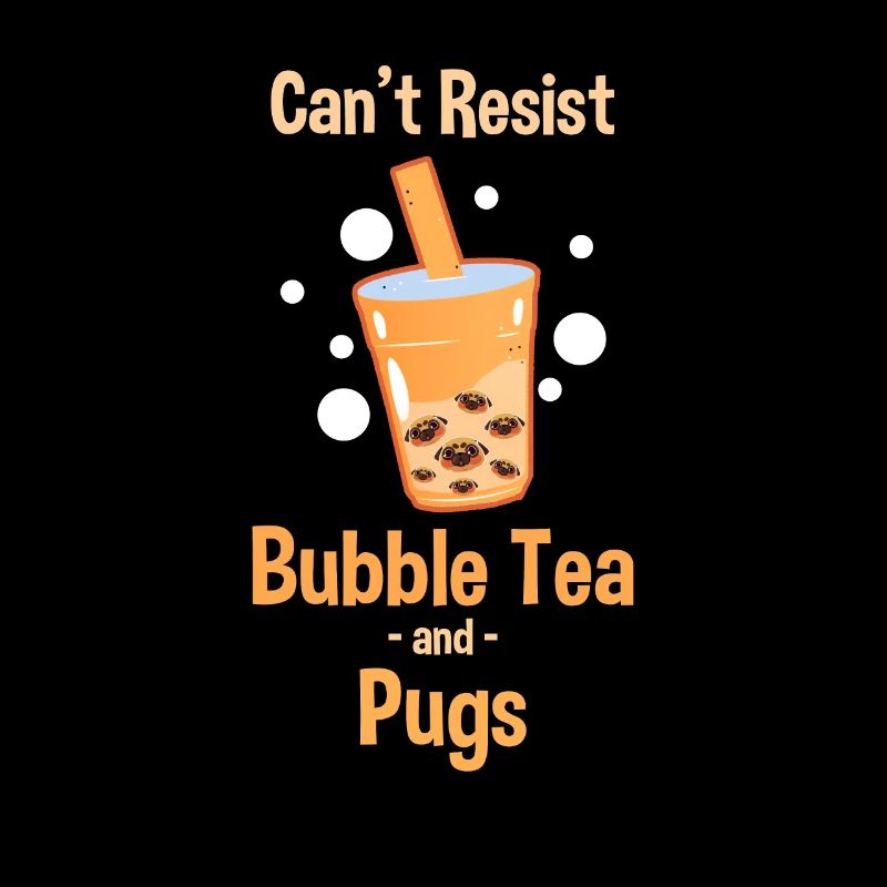 Boba Tea kawaii Sort de Mops