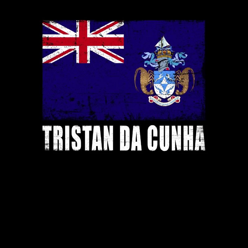 Tristan Da Cunha Flag Grunge