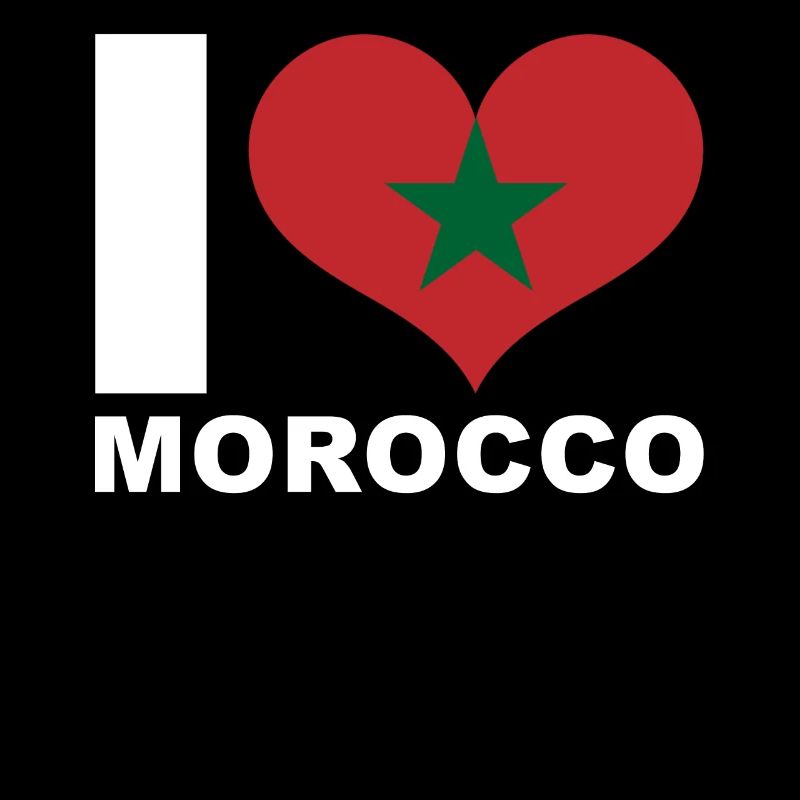 J’aime le Maroc coeur drapeau Maroc