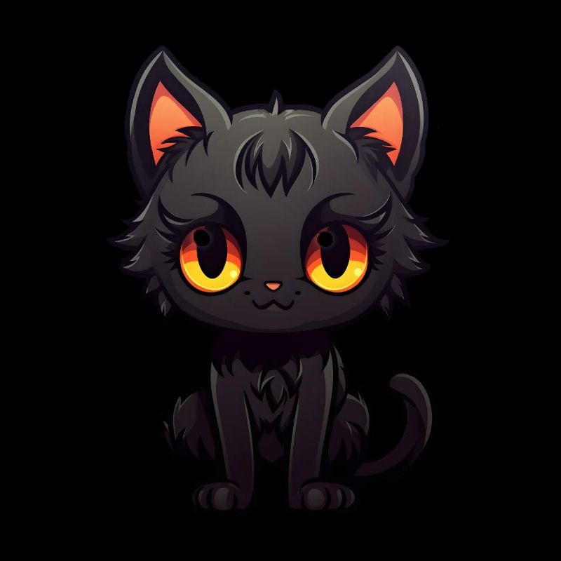 Kawaii Schwarze Katze