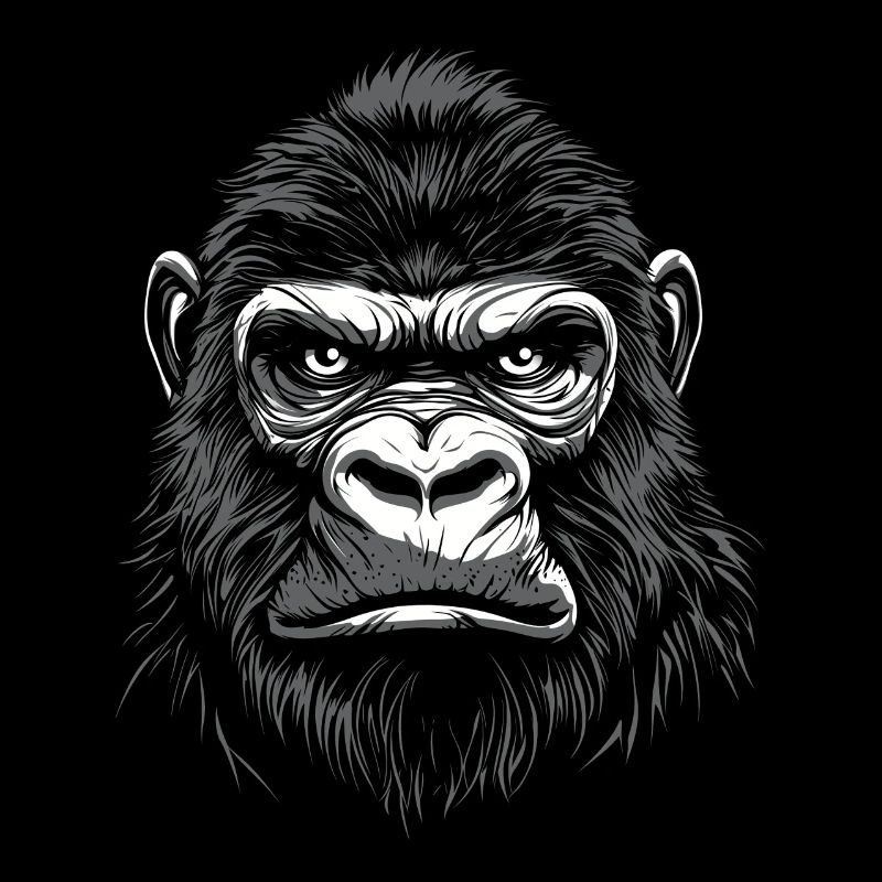 Gorille Portrait Faune Faune Jungle Singe