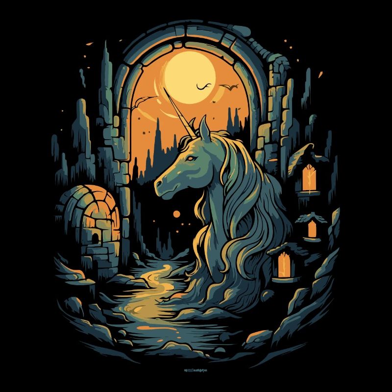 Dunkle Nacht Einhorn