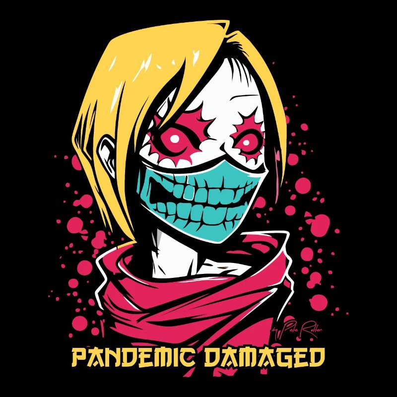 Fille zombie manga anime endommagée par une pandémie