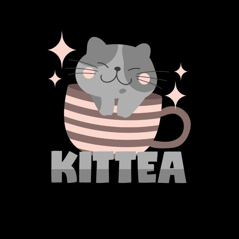 Chat dans une tasse de thé = « Kittea »