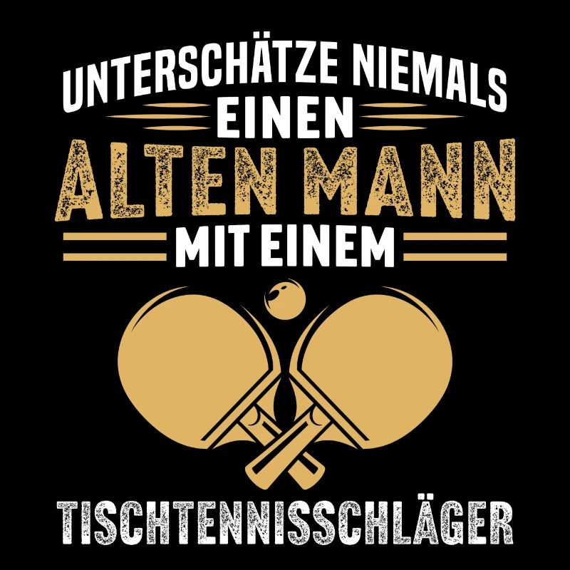 Alten mann mit einem tischtennisschläger