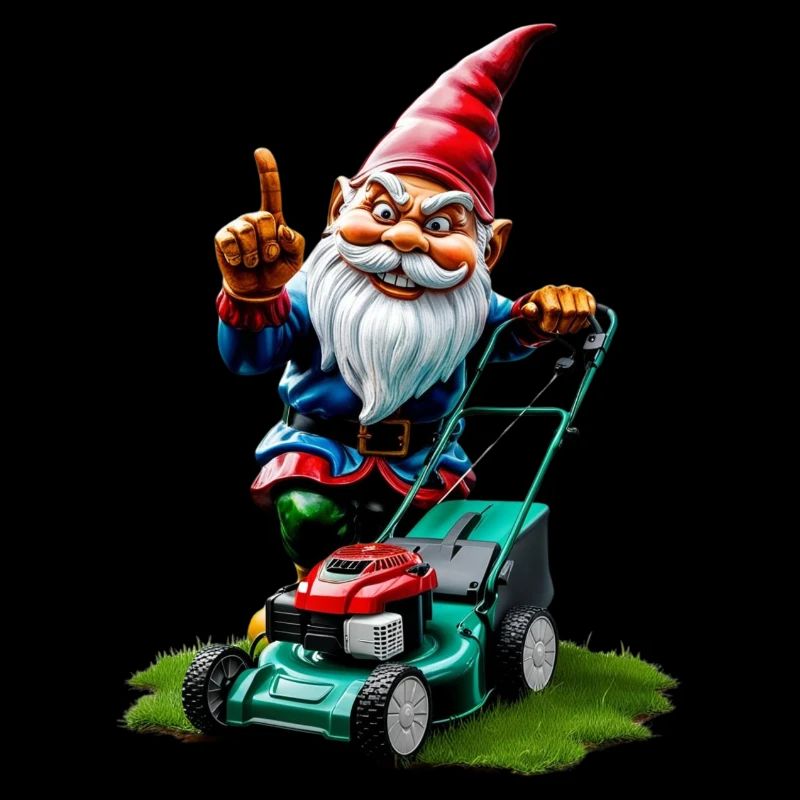 Rasenmäher Gartenzwerg Gärtner Geschenkideen