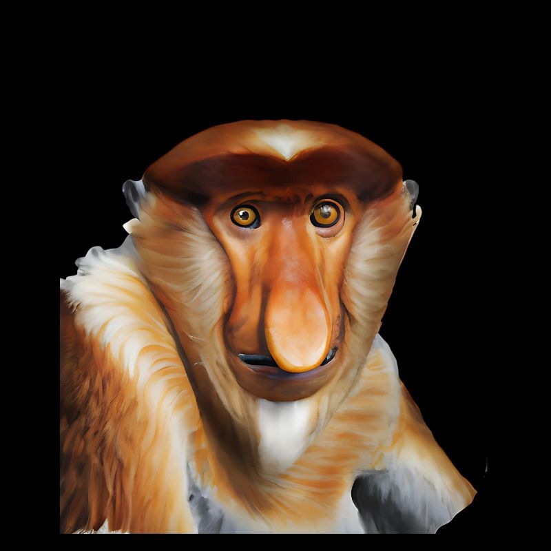 Le singe proboscis exotique