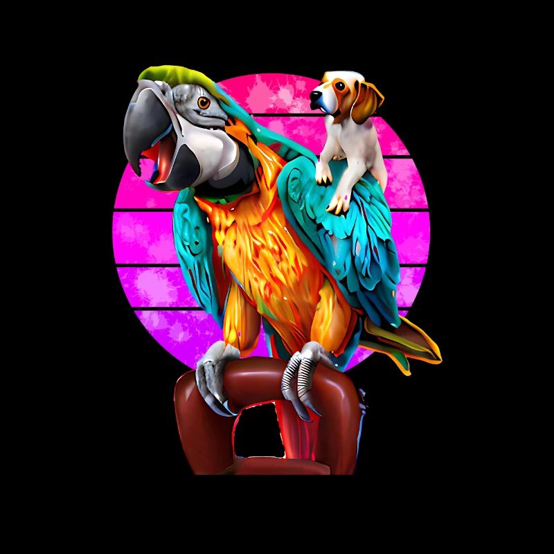Macaw und Beagle Freundschaft