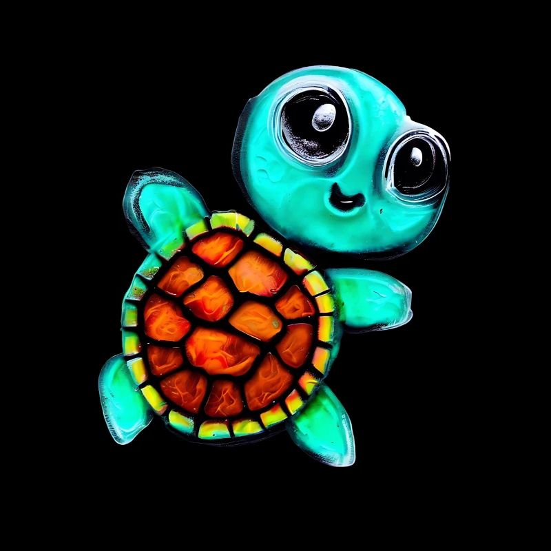 Tortue peinte à l’encaustique