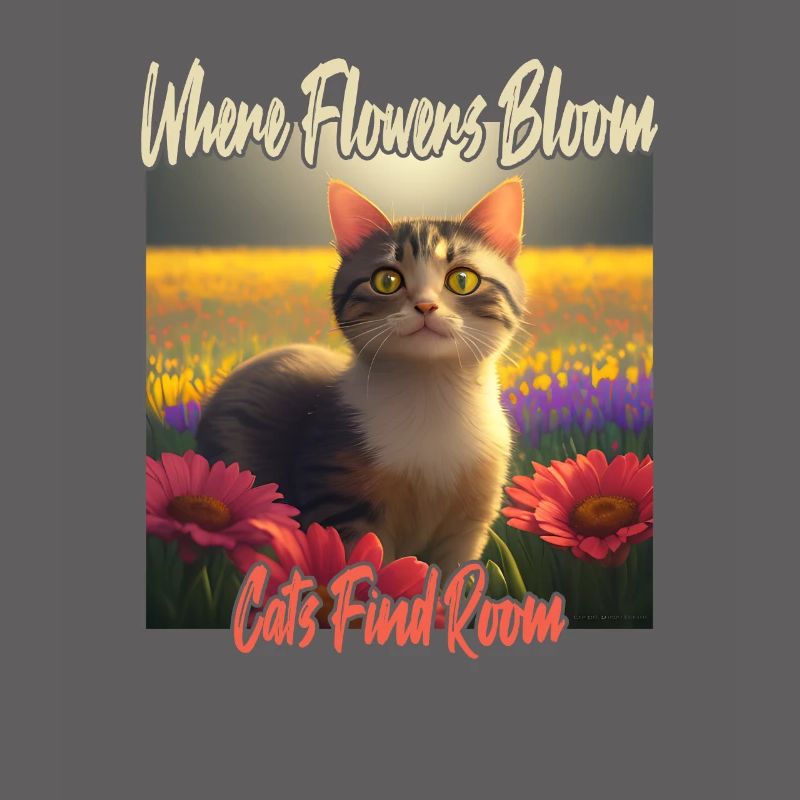 Chat dans la mer de fleurs