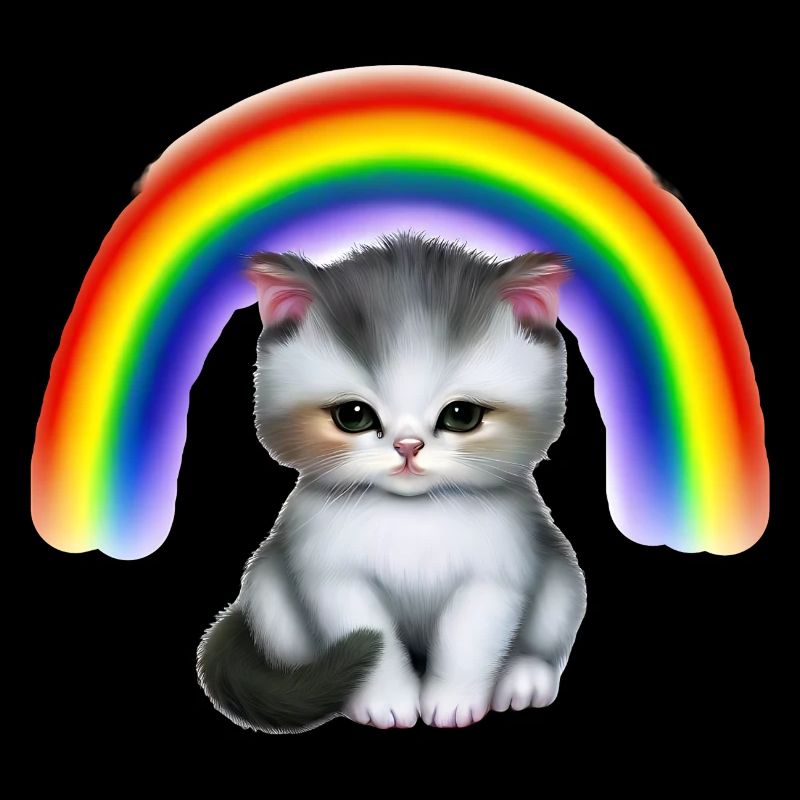 Bébé chat sous arc-en-ciel