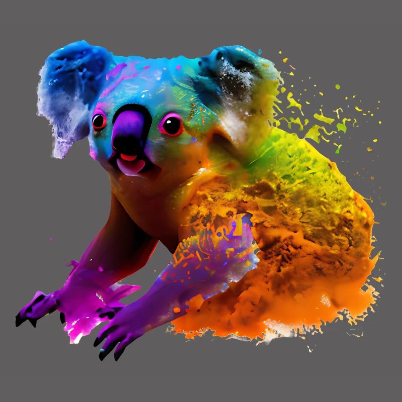 Koala dans l’explosion de couleurs