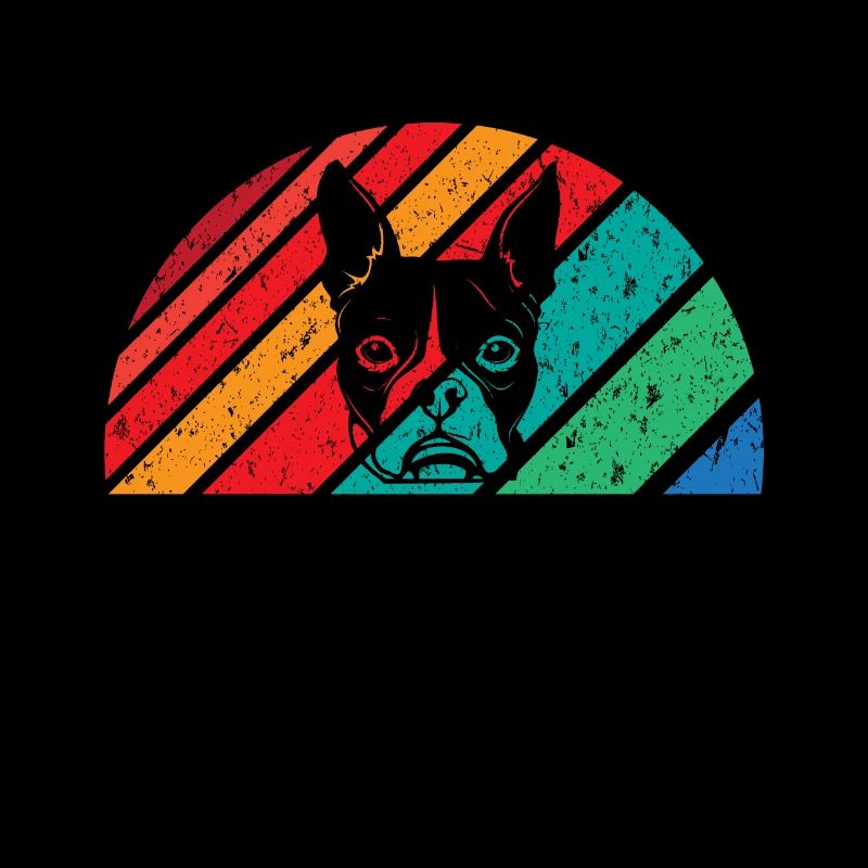 Style vintage rétro de Boston Terrier