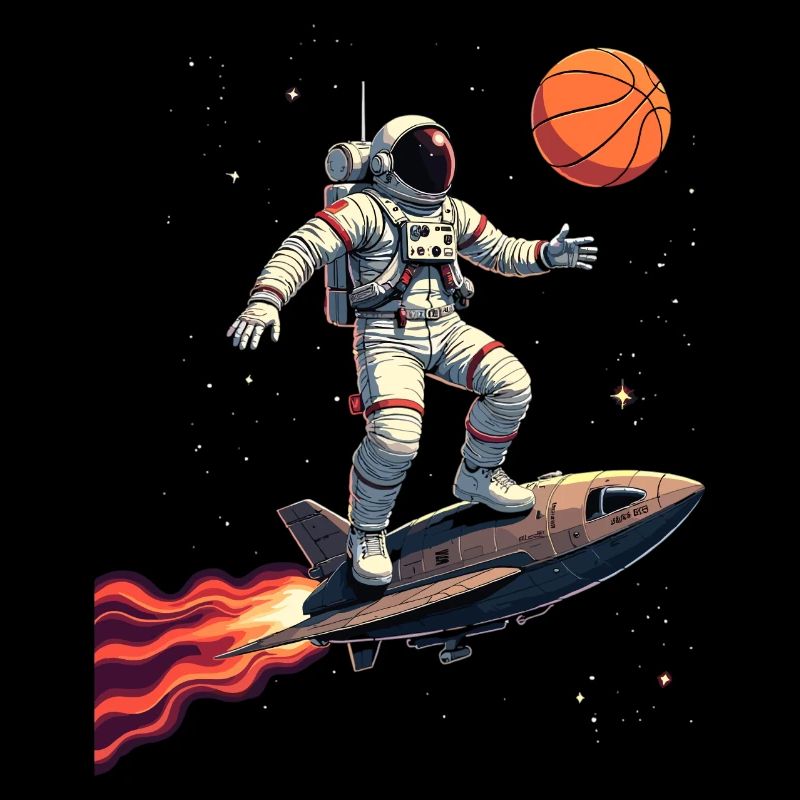 Basketball Astronaut Raumschiff Geschenk