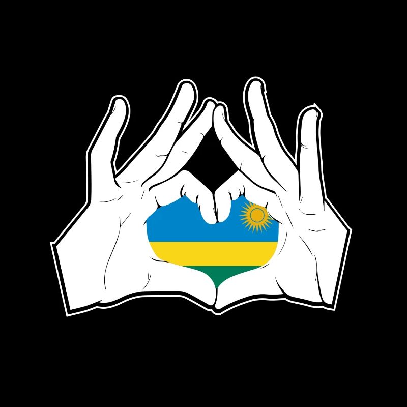 Ruanda Hand Herz Flagge