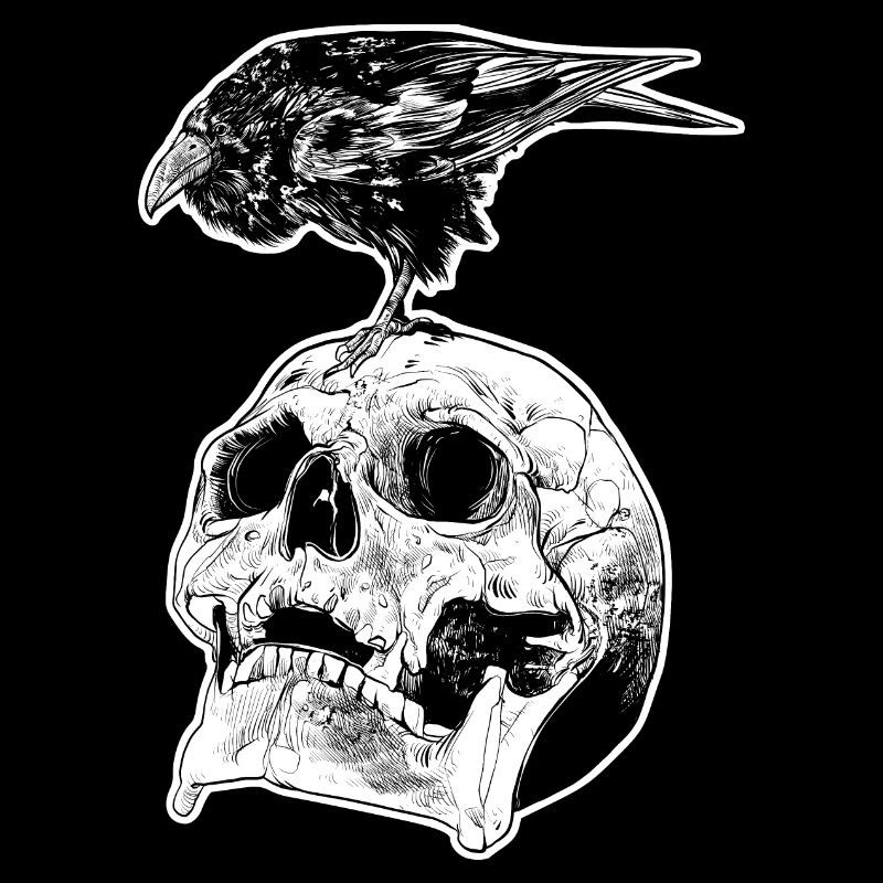 Corbeau Crâne Crâne Gothique Lugubre