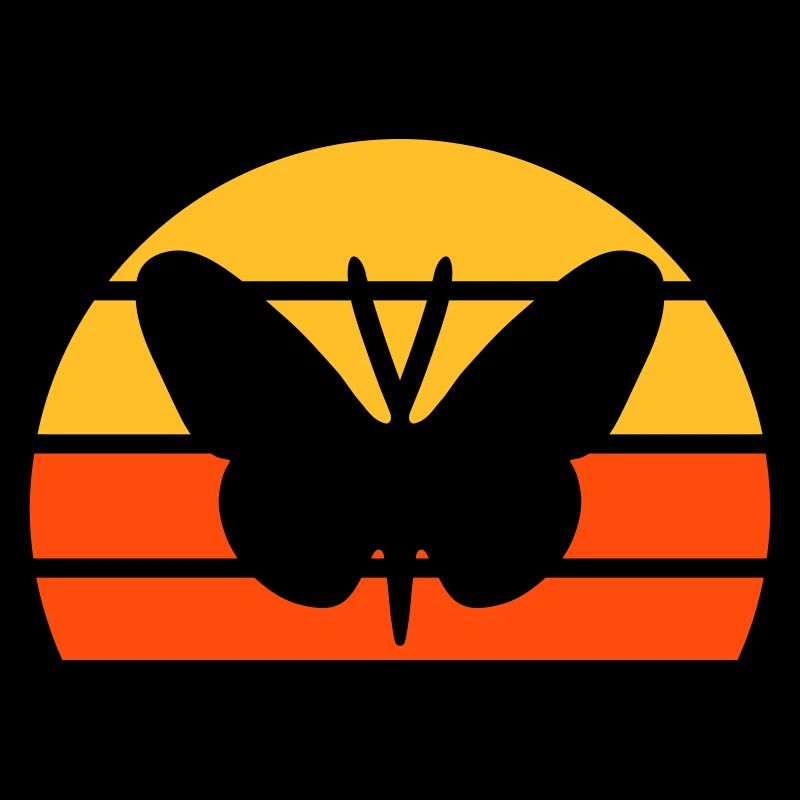 Papillon devant un demi-soleil