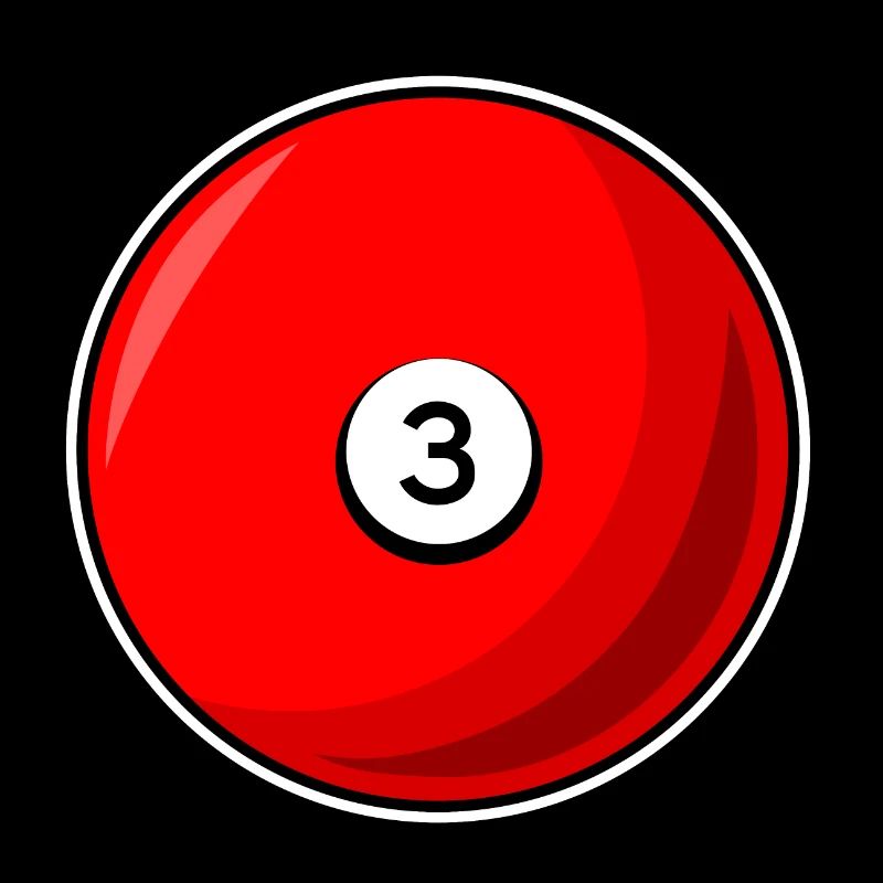 Boule de billard 3 rouge Billard trois