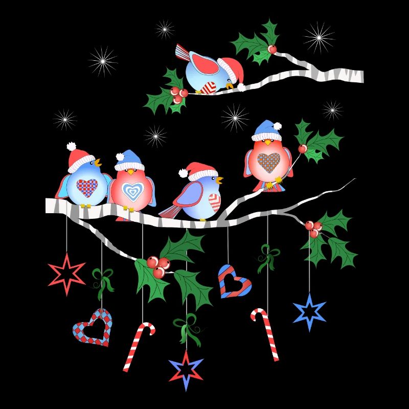 Oiseaux en hiver sur un oiseau de branche