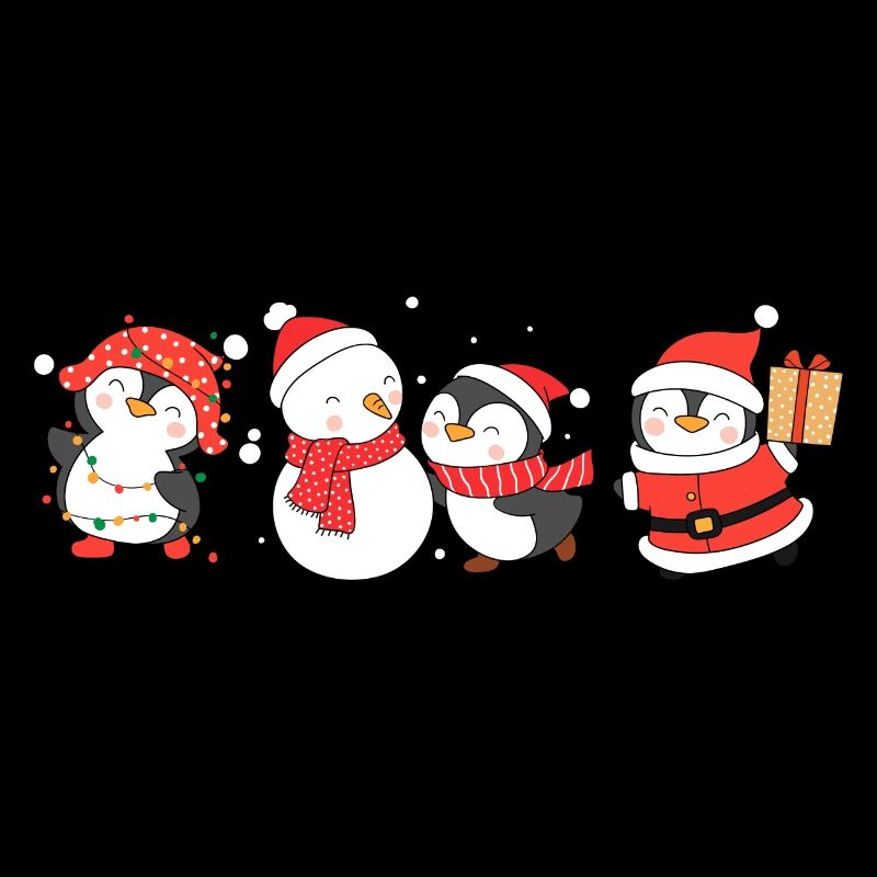 Drôle de Noël pinguin. Pinguin de Noël
