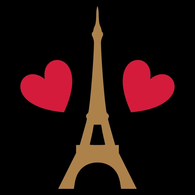 ★ Design colors changeable ★ Eiffel Tower, two hearts