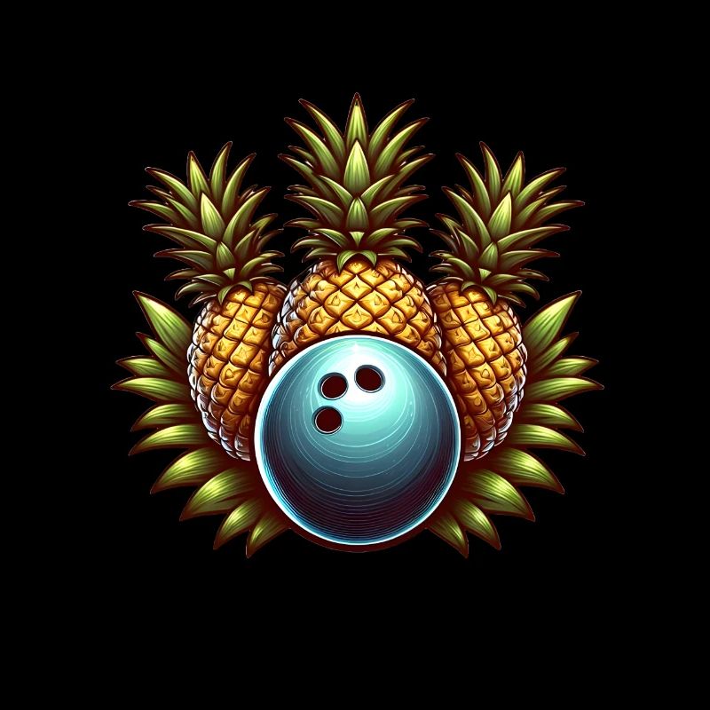 Tropical bowling ball and pineapple