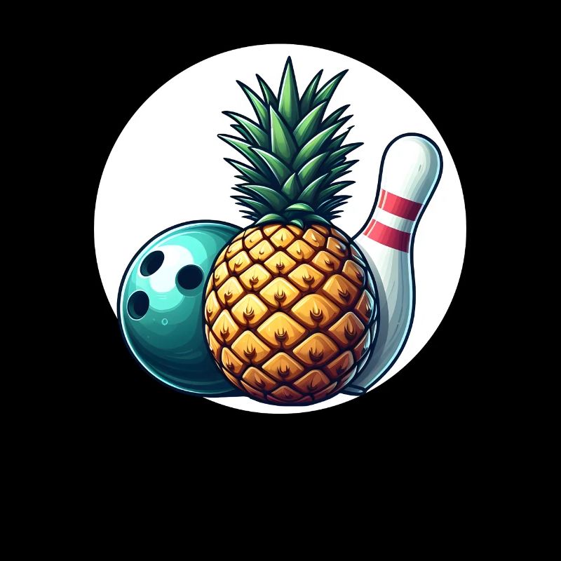 Tropical bowling ball and pineapple