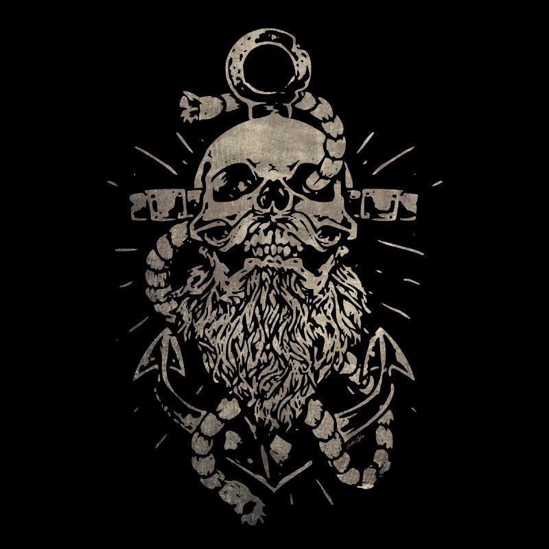 Crâne dans l’ancre - Maritim Tattoo DesignArt